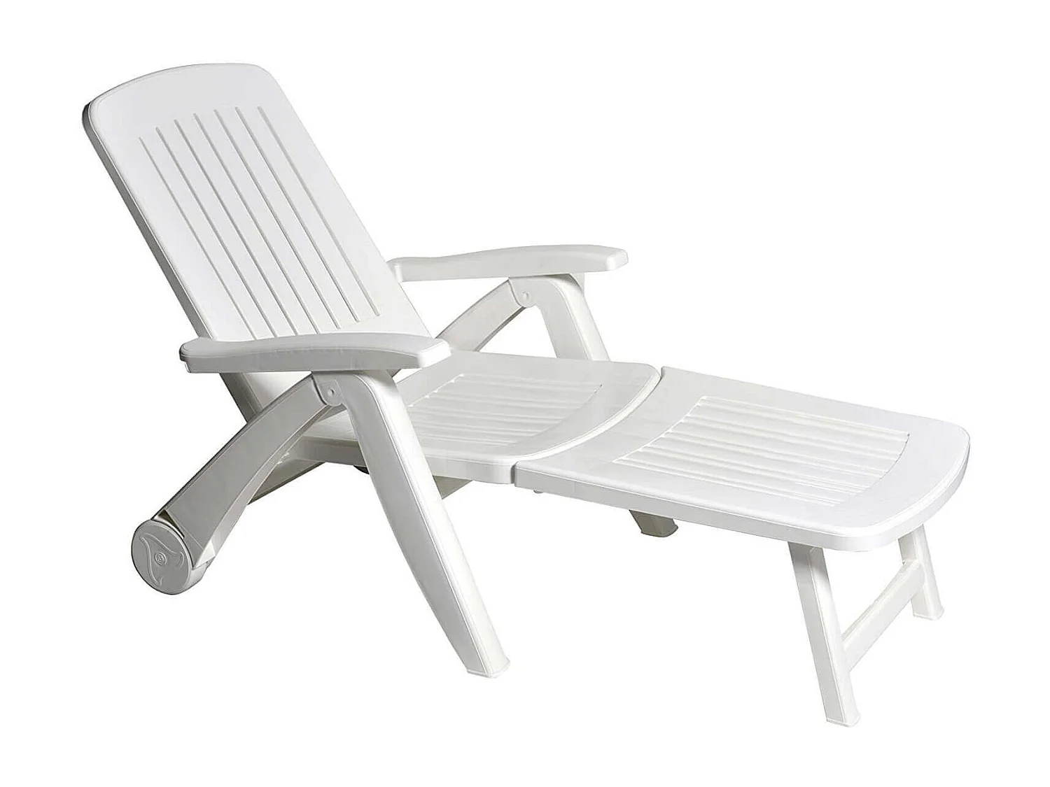 MilaniHome.it - Lettino Sdraio Con Ruote In Plastica Resina Per Campeggio Spiaggia Mare Piscina Giardino Esternodi coloreBianco