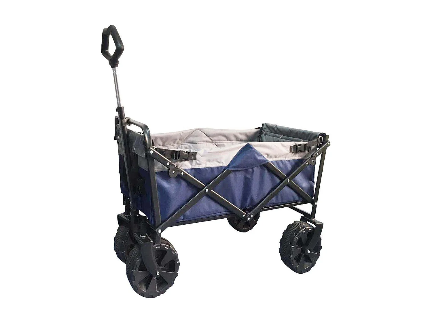 MilaniHome.it - Carrello Pieghevole Con Ruote Da Spiaggia Per Campeggio Mare Piscina Giardino In Metallo E Oxford Grigiodi coloreBlu