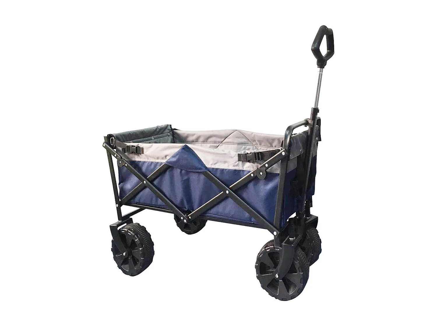 MilaniHome.it - Carrello Pieghevole Con Ruote Da Spiaggia Per Campeggio Mare Piscina Giardino In Metallo E Oxford Grigiodi coloreBlu