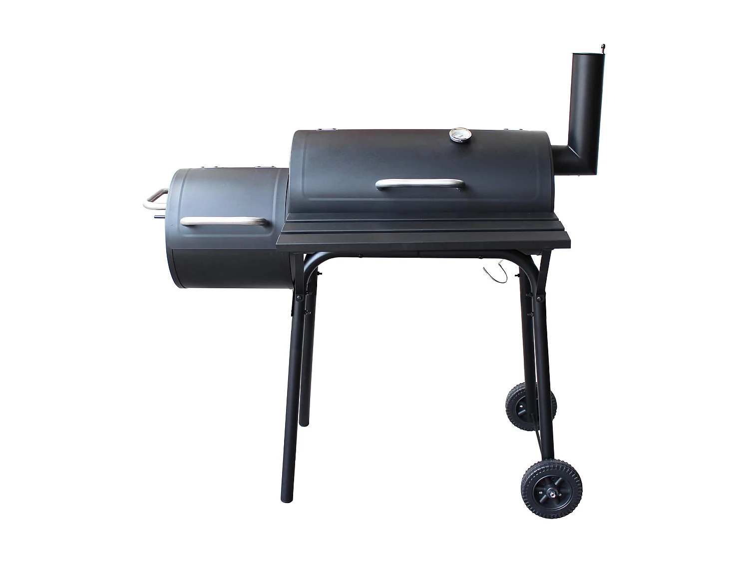 MilaniHome.it - Barbecue a carbonella affumicatore con ruote da campeggio grigliata di design americanodi coloreNero