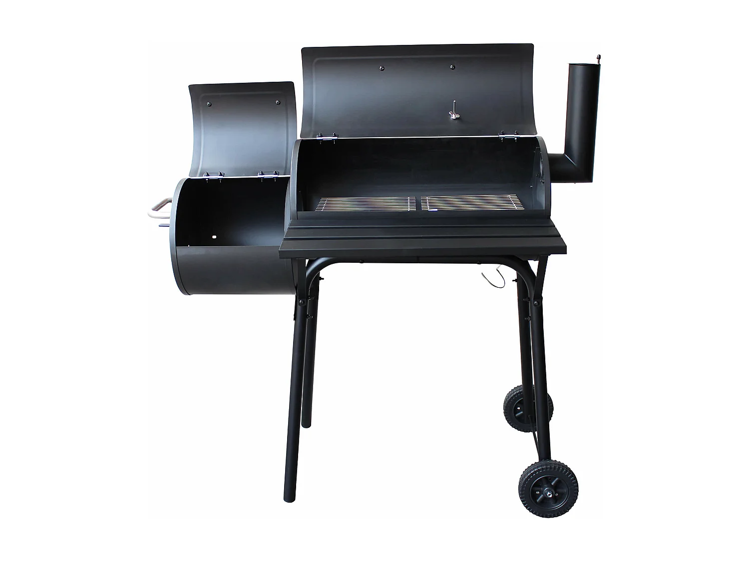 MilaniHome.it - Barbecue a carbonella affumicatore con ruote da campeggio grigliata di design americanodi coloreNero