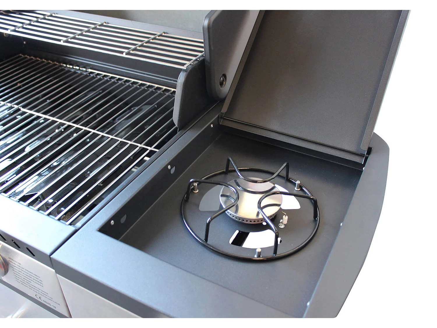 MilaniHome.it - Barbecue A Gas In Acciaio Inox 5 Fuochi + 1 Laterale Per Esterno Giardino, Portico, Terrazzodi coloreGrigio