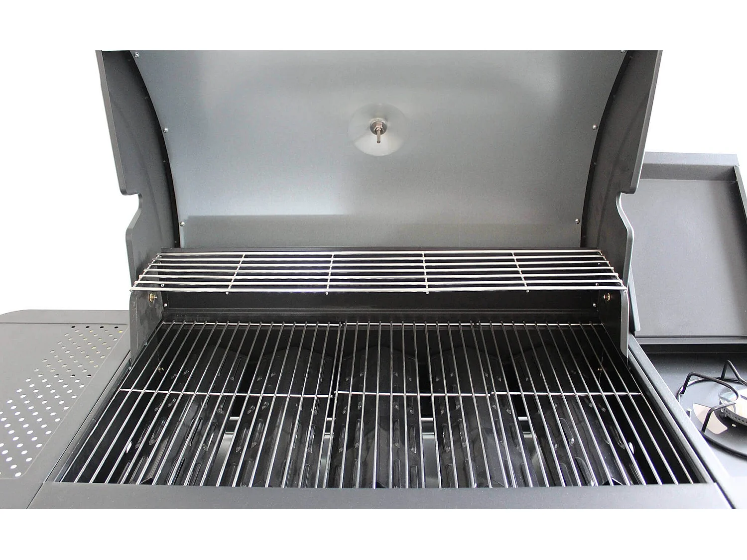 MilaniHome.it - Barbecue A Gas In Acciaio Inox 5 Fuochi + 1 Laterale Per Esterno Giardino, Portico, Terrazzodi coloreGrigio