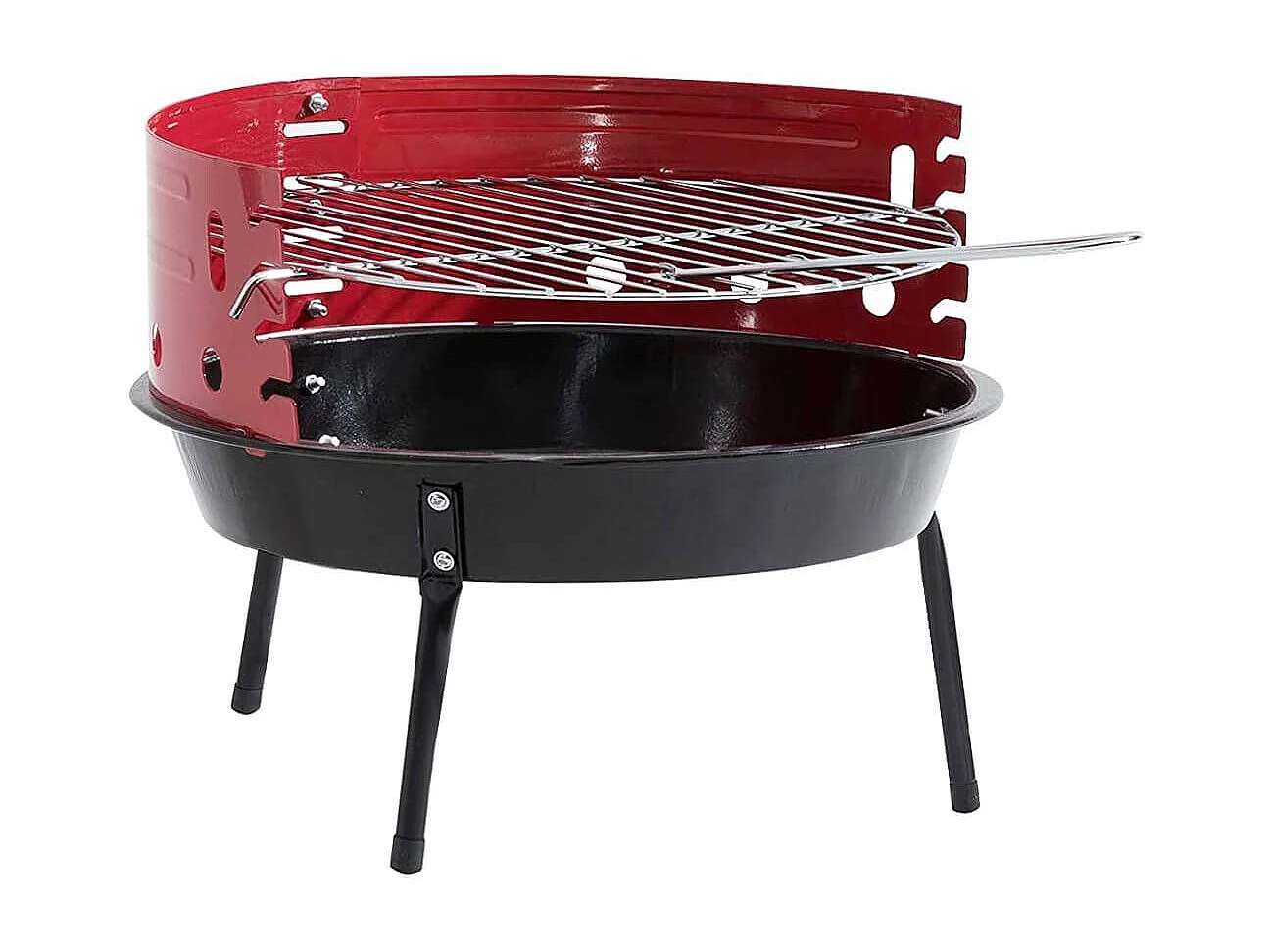 MilaniHome.it - Barbecue Carbonella 23 Con Griglia Per Esterno Giardino, Portico, Terrazzo, Campeggiodi coloreRosso