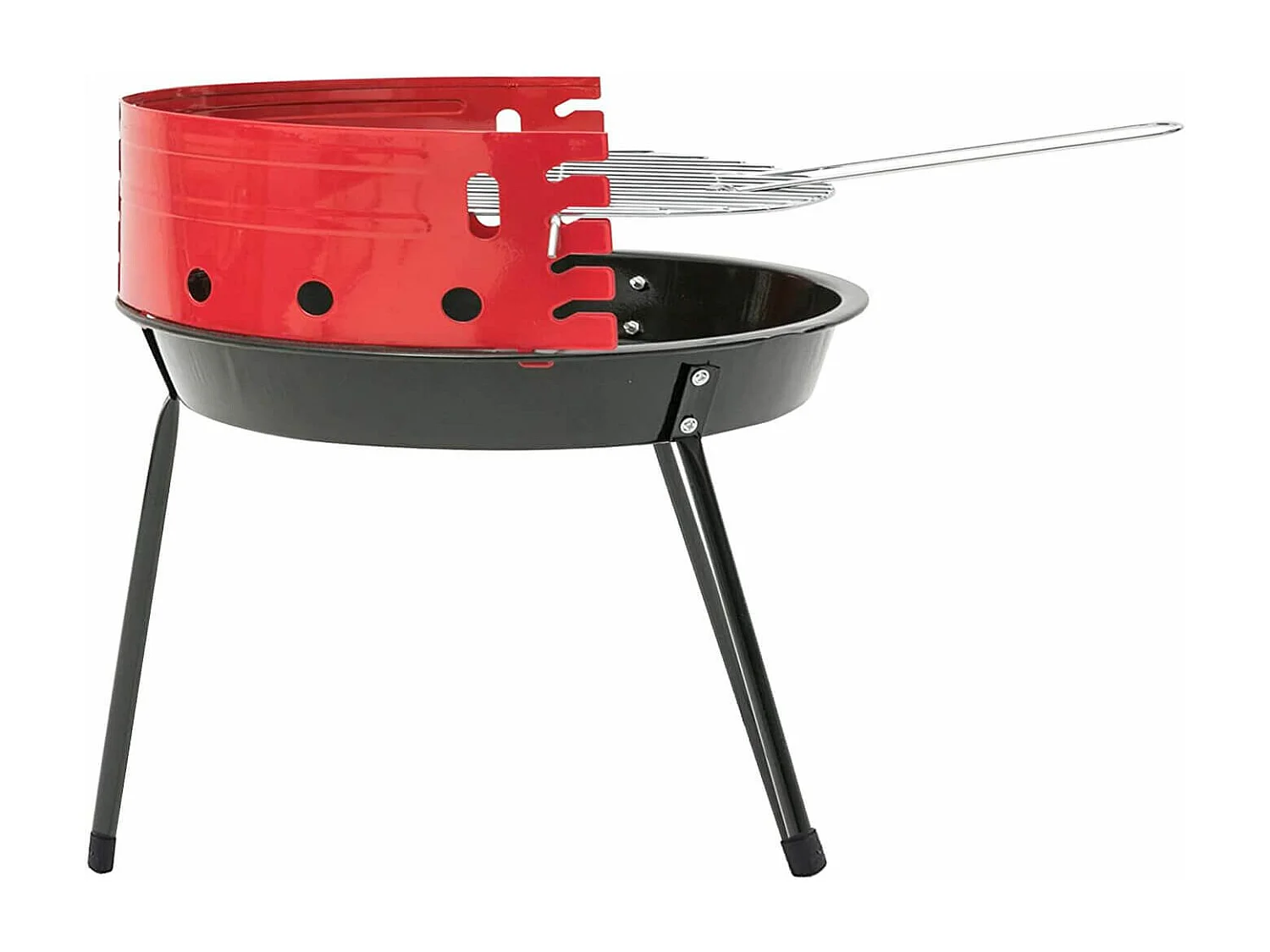 MilaniHome.it - Barbecue Carbonella 23 Con Griglia Per Esterno Giardino, Portico, Terrazzo, Campeggiodi coloreRosso