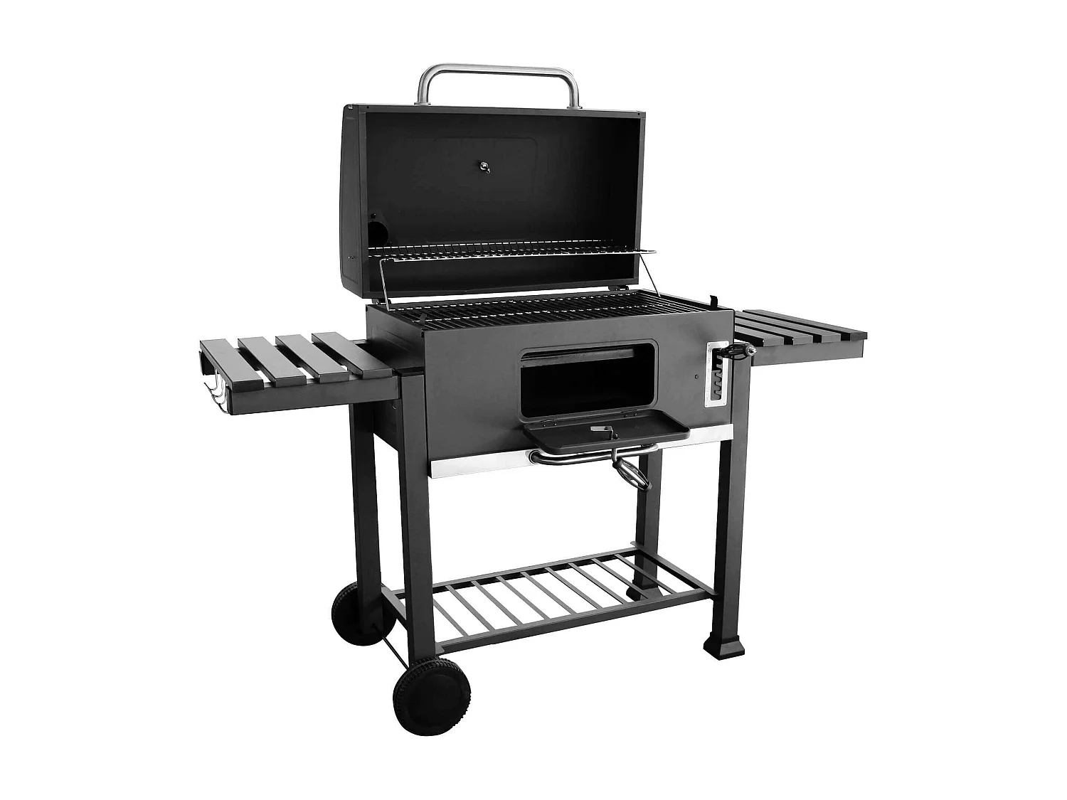 MilaniHome.it - barbecue a carbonella XL con coperchio e ruote regolatore di temperaturadi coloreNero