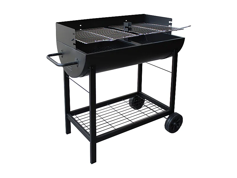 MilaniHome.it - Barbecue a carbonella con ruote da campeggio grigliata di design americanodi coloreNero
