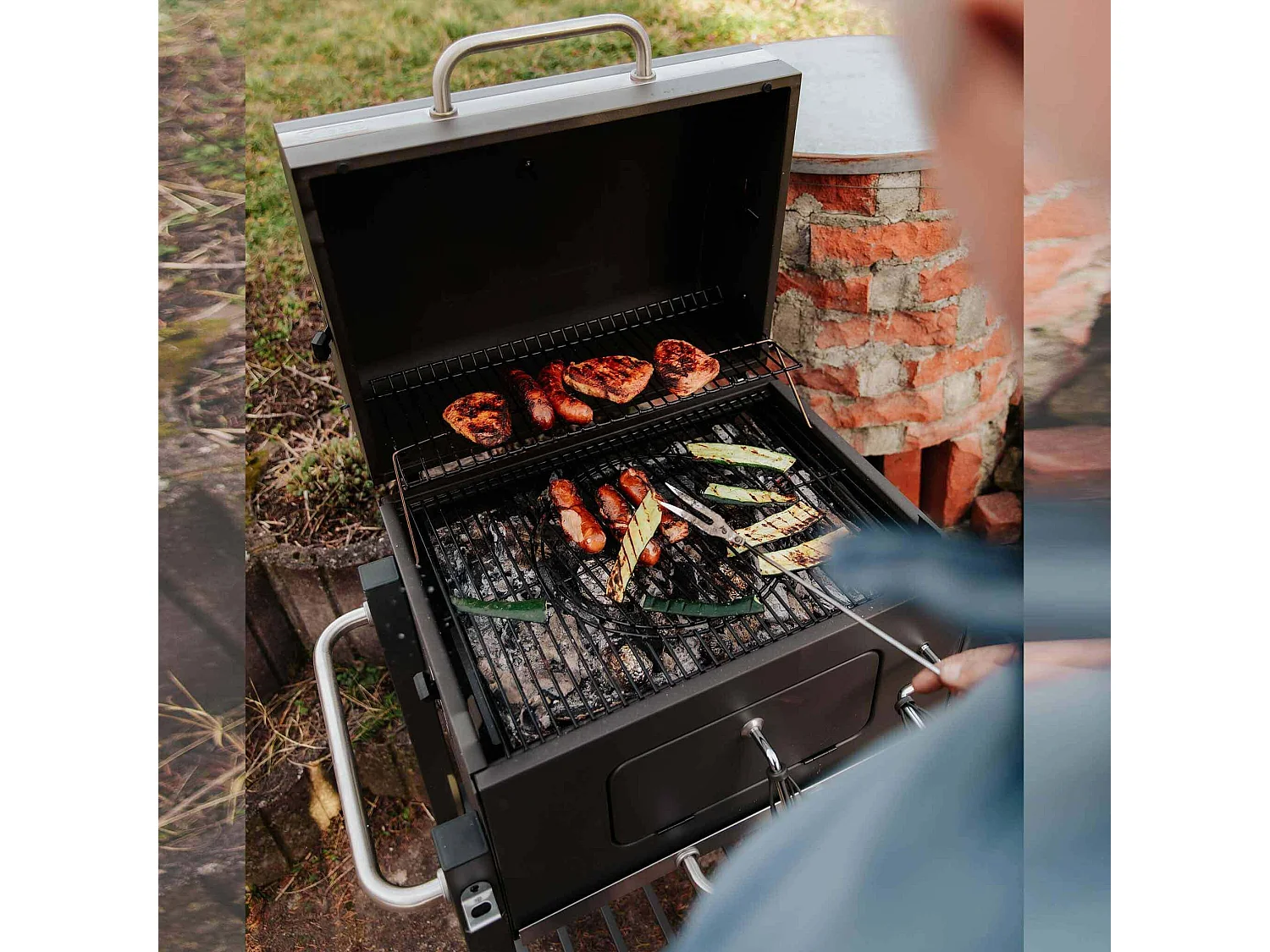 MilaniHome.it - Barbecue Carbonella Per Esterno Giardino, Portico, Terrazzo, Campeggiodi coloreAntracite