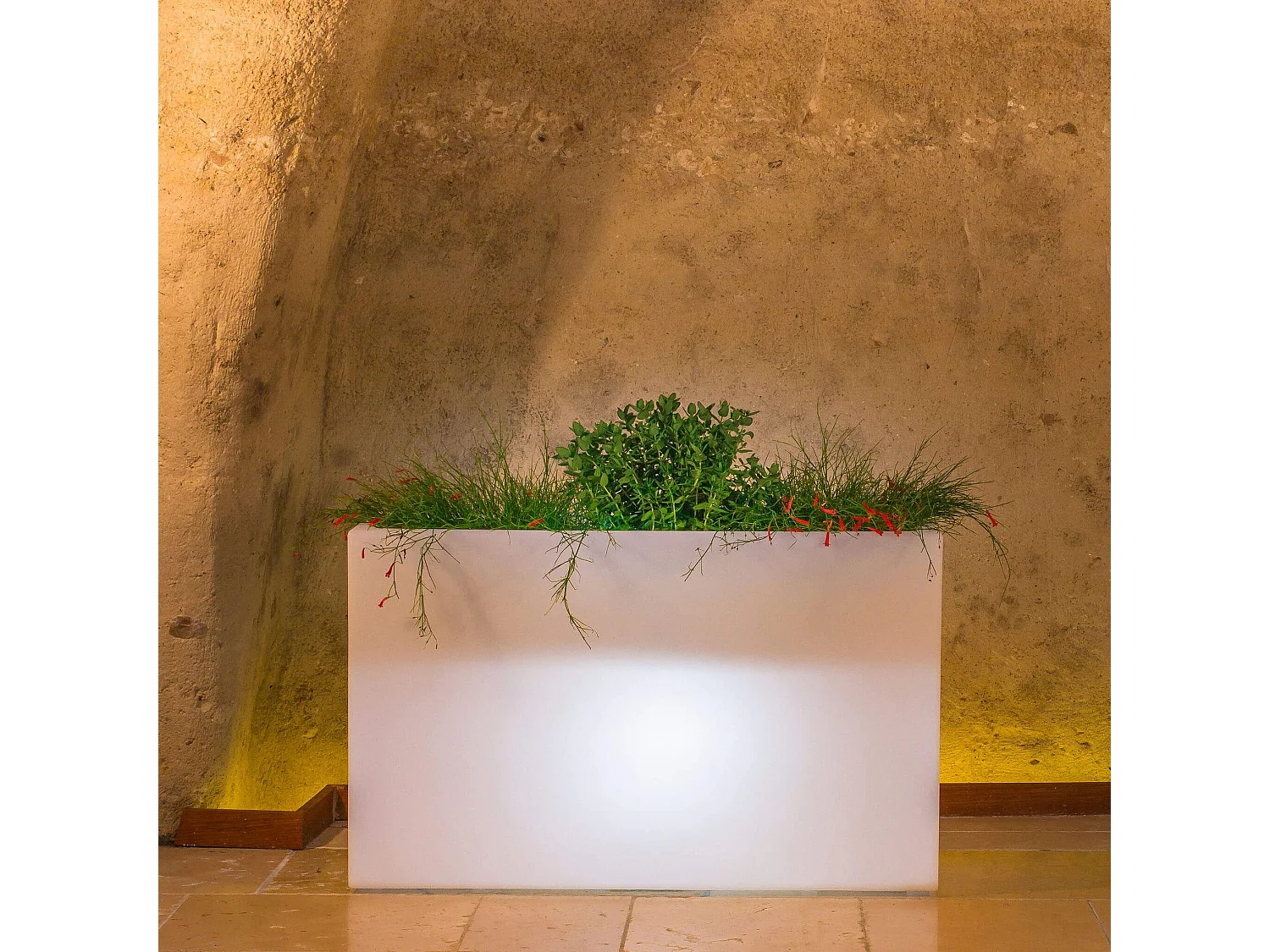 MilaniHome.it - fioriera luminiosa rgb con pannello solare per esterno giardino multicolor multicolor cm 80 x 35 x 50 hdi coloreMulticolor