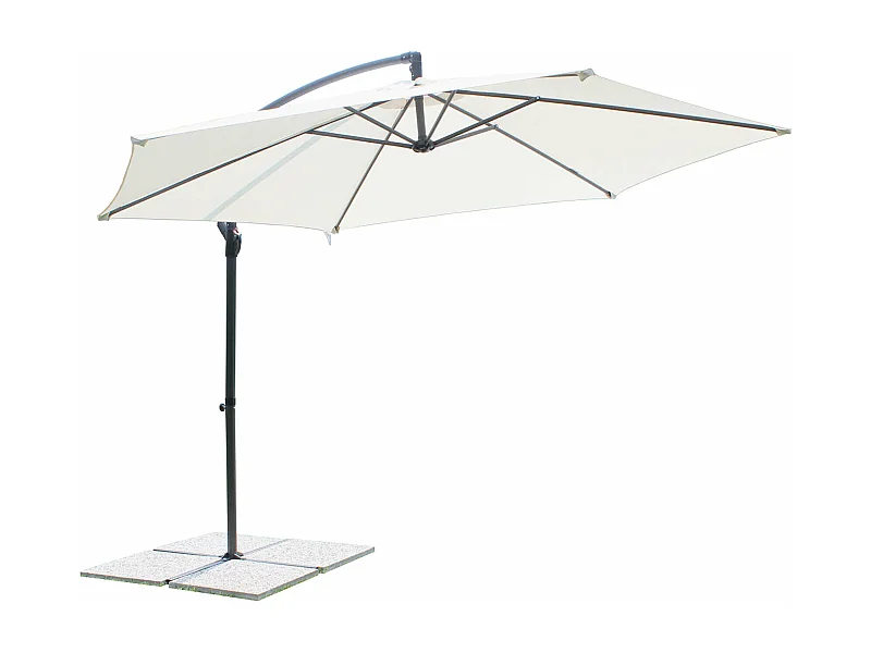 MilaniHome.it - Ombrellone Da Giardino Diametro 3 Palo Laterale Per Esterno, Ristorante Gelateria Bar Hotel Albergodi coloreBianco