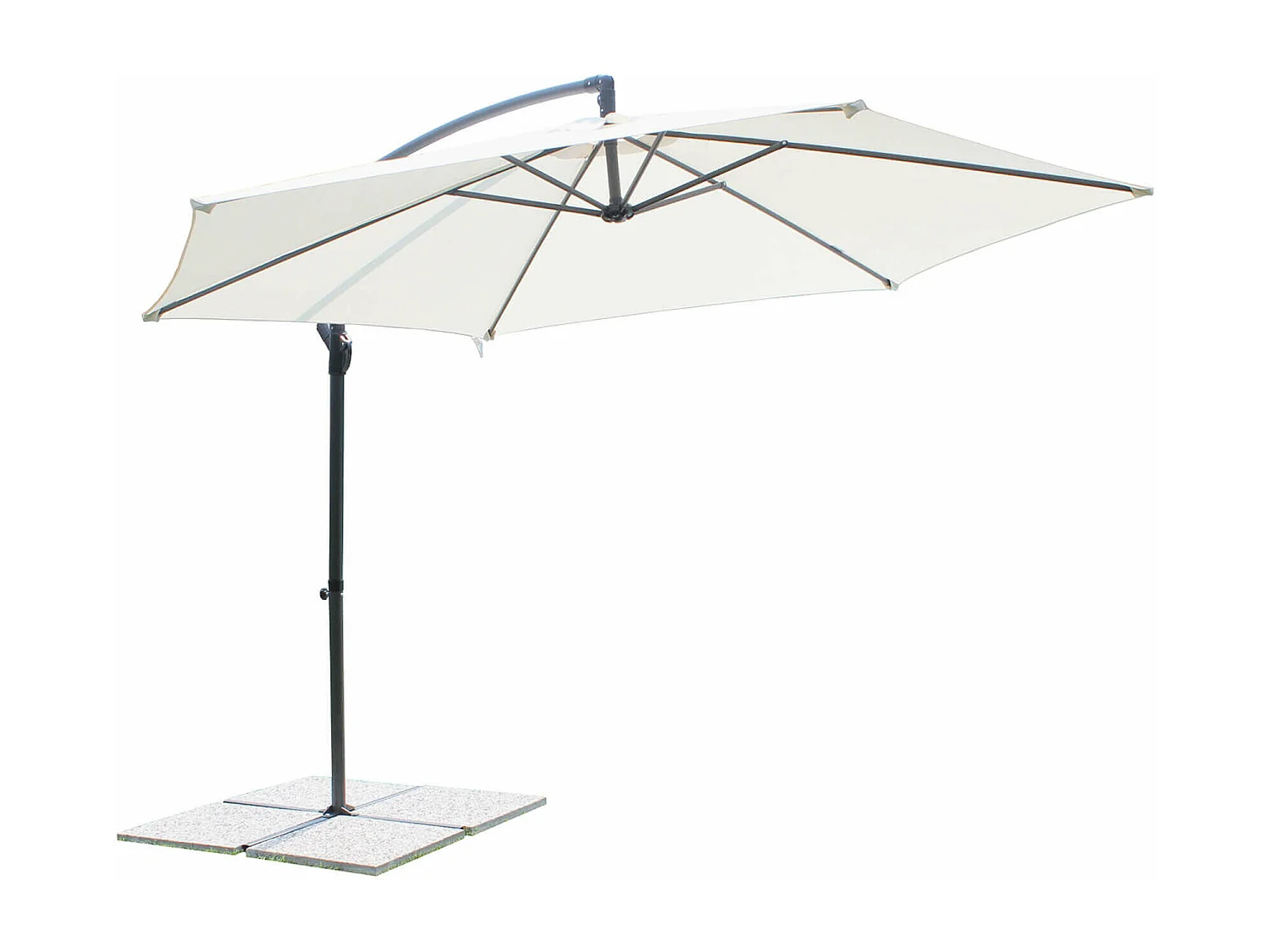 MilaniHome.it - Ombrellone Da Giardino Diametro 3 Palo Laterale Per Esterno, Ristorante Gelateria Bar Hotel Albergodi coloreBianco