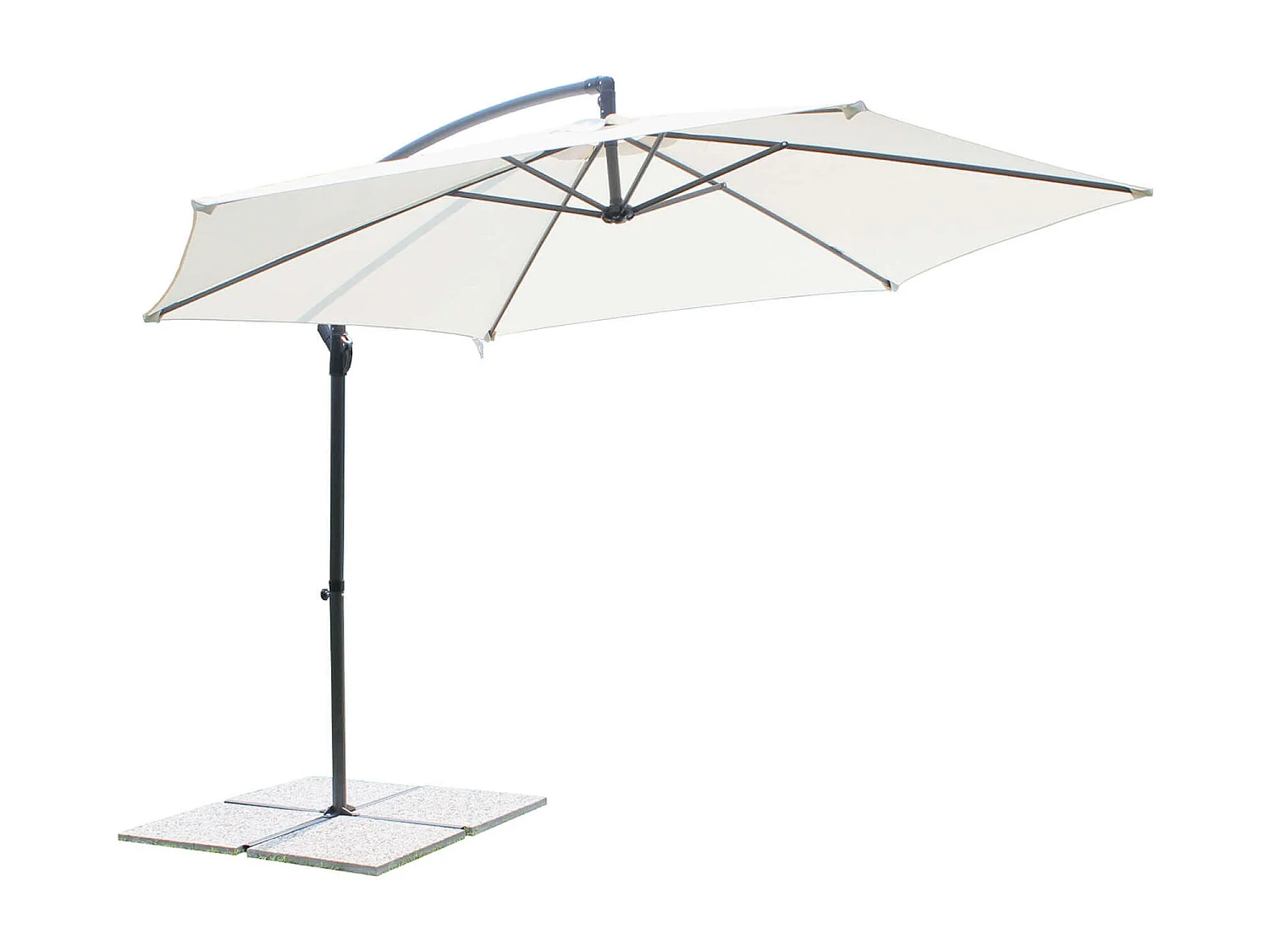 MilaniHome.it - Ombrellone Da Giardino Diametro 3 Palo Laterale Per Esterno, Ristorante Gelateria Bar Hotel Albergodi coloreBianco