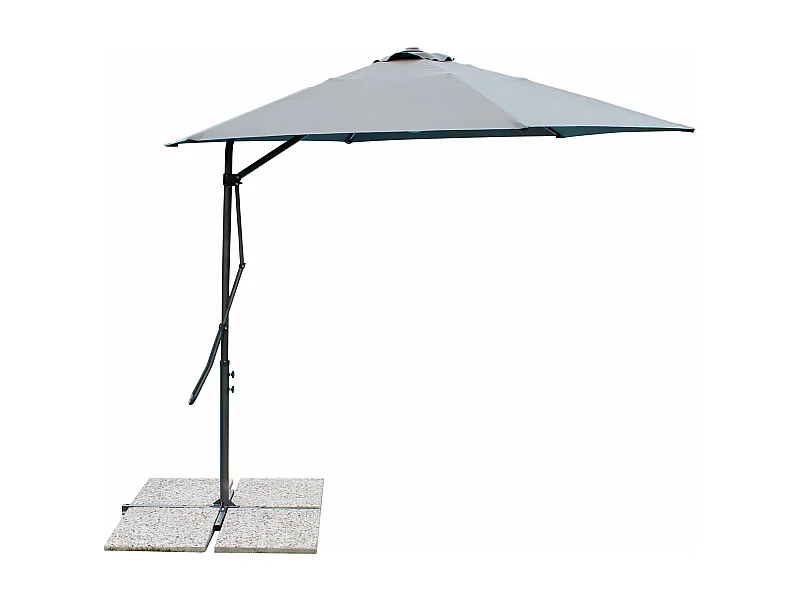 MilaniHome.it - Ombrellone Da Giardino 2,5x2,5 Palo Laterale Grigio Per Esterno Ristorante Gelateria Bar Hotel Albergodi coloreGrigio