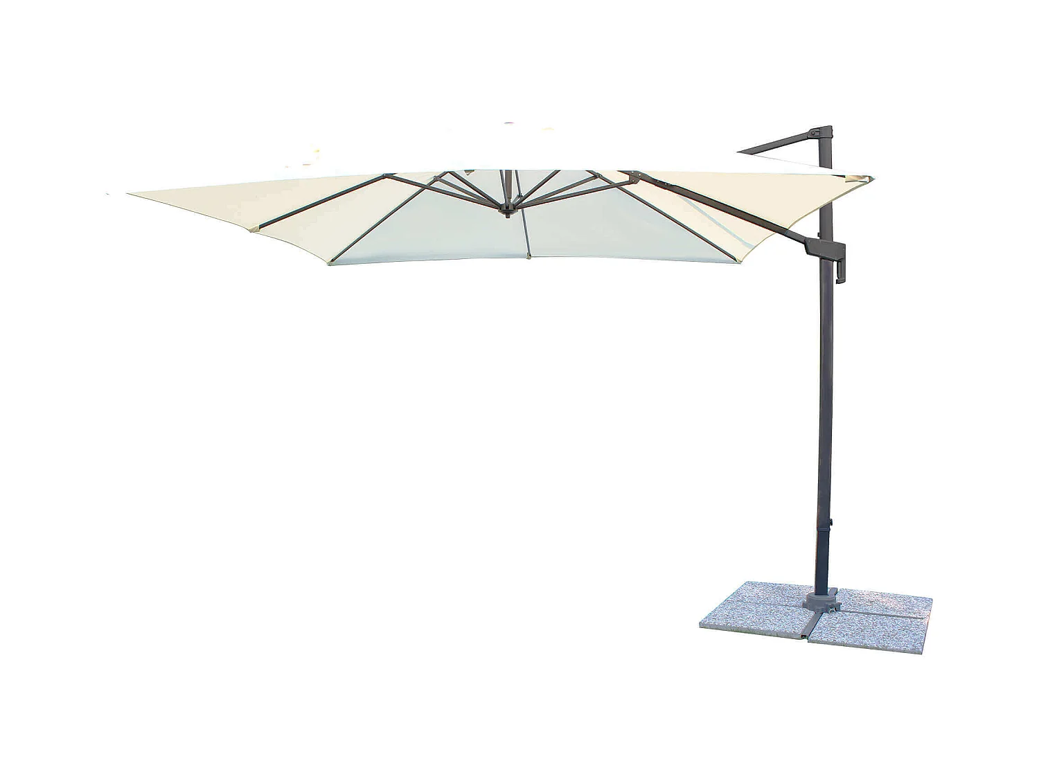 MilaniHome.it - Ombrellone 3x3 Da Giardino Luce Venduta Separatamente Con Palo Decentrato Laterale A Braccio Colore Ecru Modello Voltadi coloreNero