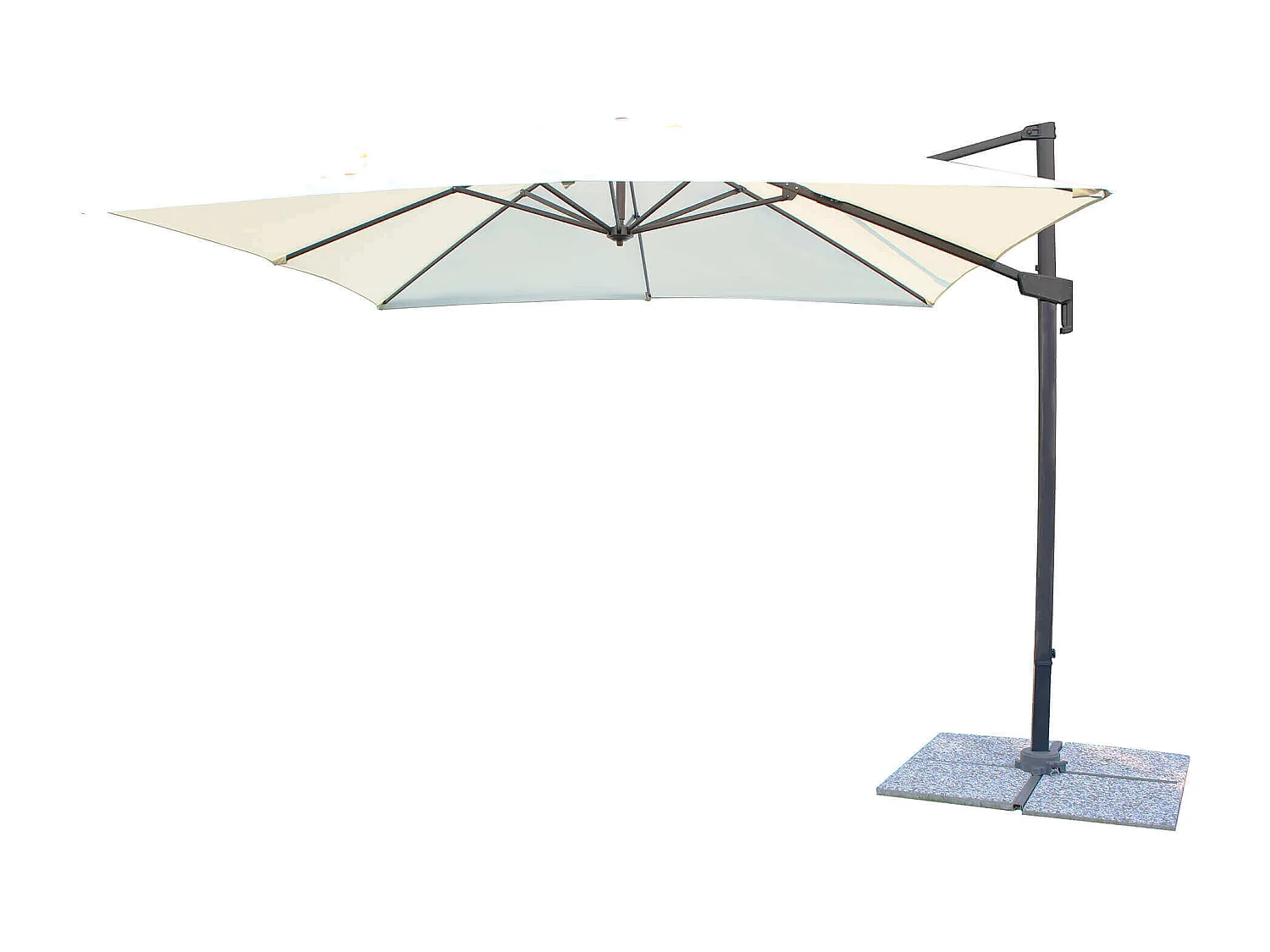 MilaniHome.it - Ombrellone 3x3 Da Giardino Luce Venduta Separatamente Con Palo Decentrato Laterale A Braccio Colore Ecru Modello Voltadi coloreNero