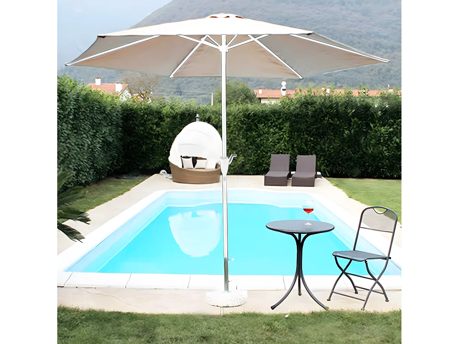 MilaniHome.it - Ombrellone Da Giardino Diametro 3 Palo Centrale Taupe Per Esterno Ristorante, Gelateria Bar Hotel Albergodi coloreTaupe