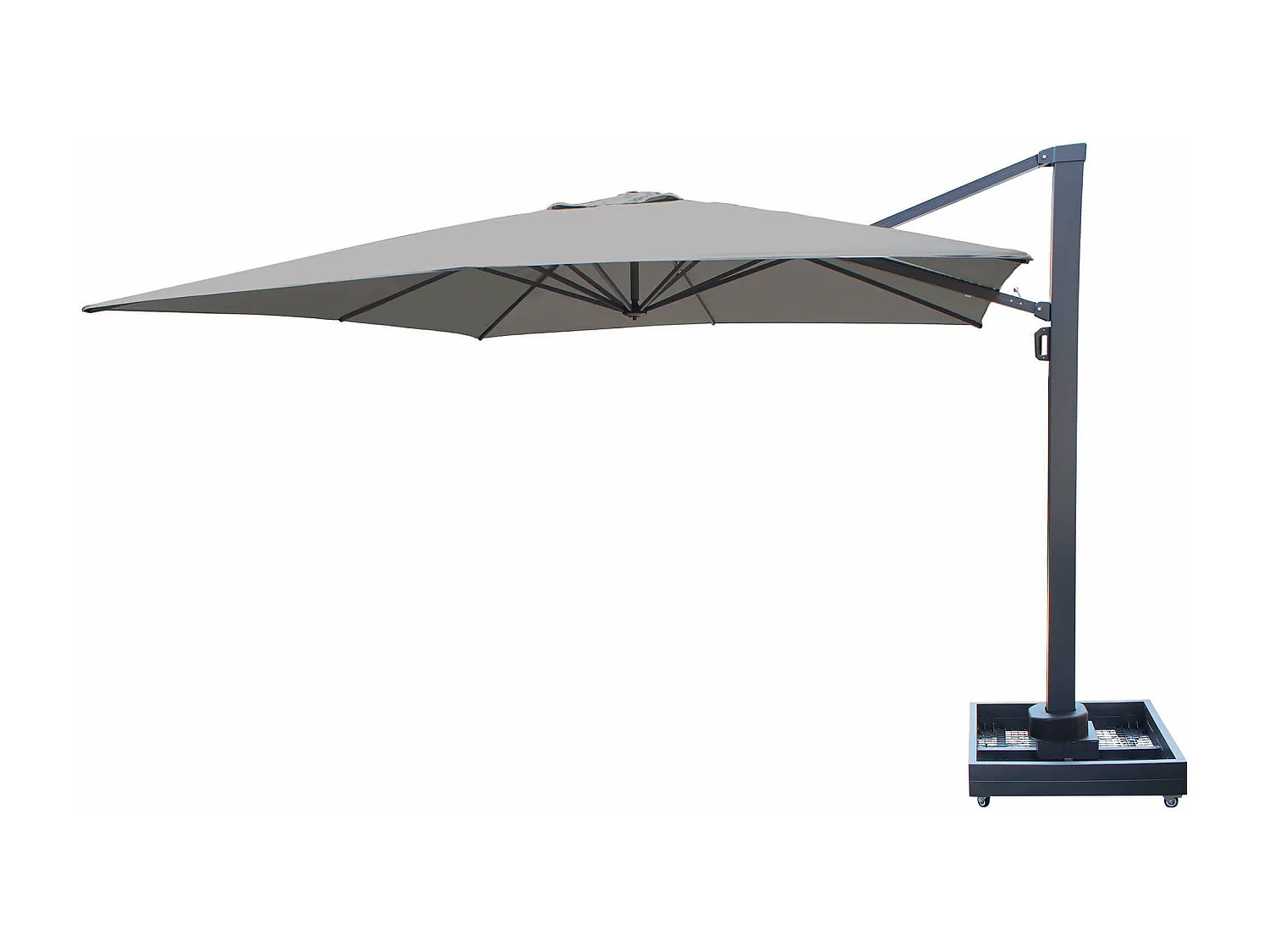 MilaniHome.it - Ombrellone Da Giardino 4x4 Palo Laterale In Alluminio Per Esterno Ristorante Gelateria Bar Hotel Albergodi coloreAntracite