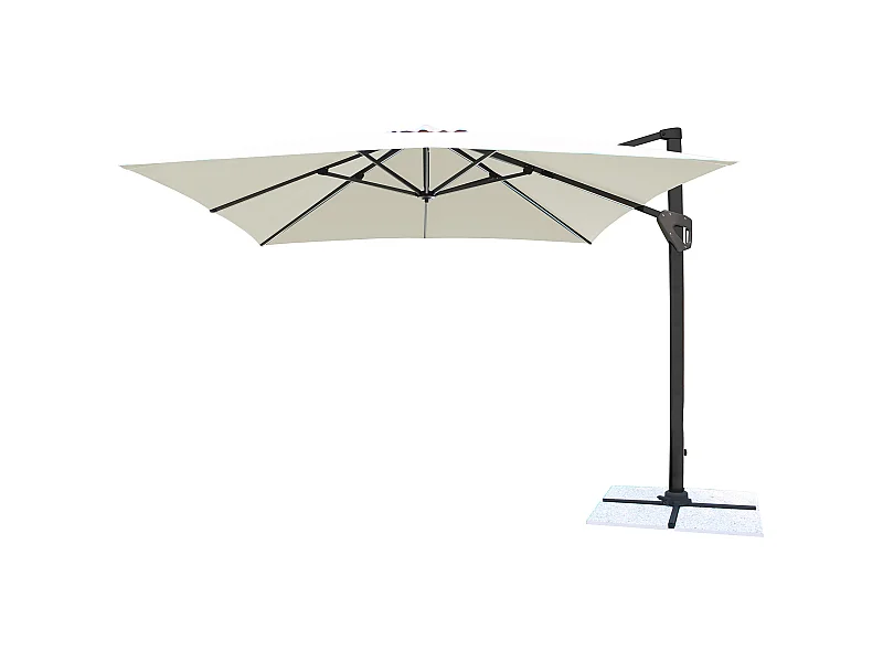 MilaniHome.it - ombrellone decentrato in alluminio 3 x 3 m di design per esterno giardino cm 300 l x 300 pdi coloreEcrù