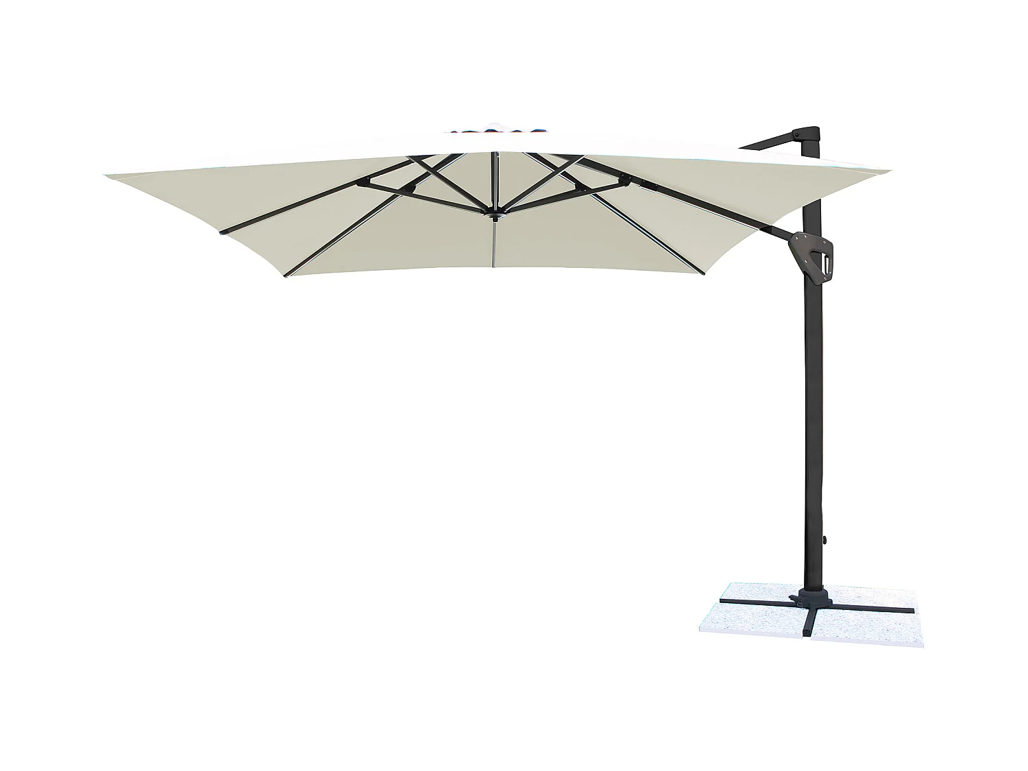 MilaniHome.it - ombrellone decentrato in alluminio 3 x 3 m di design per esterno giardino cm 300 l x 300 pdi coloreEcrù