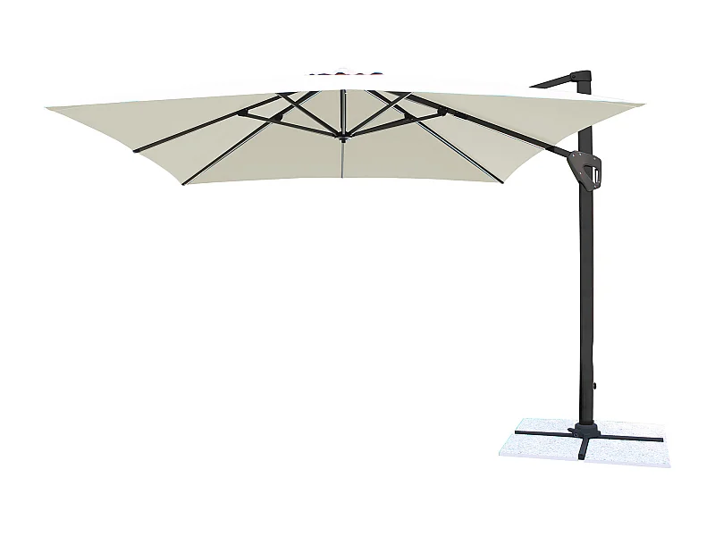 MilaniHome.it - ombrellone decentrato in alluminio 3 x 3 m di design per esterno giardino cm 300 l x 300 pdi coloreEcrù