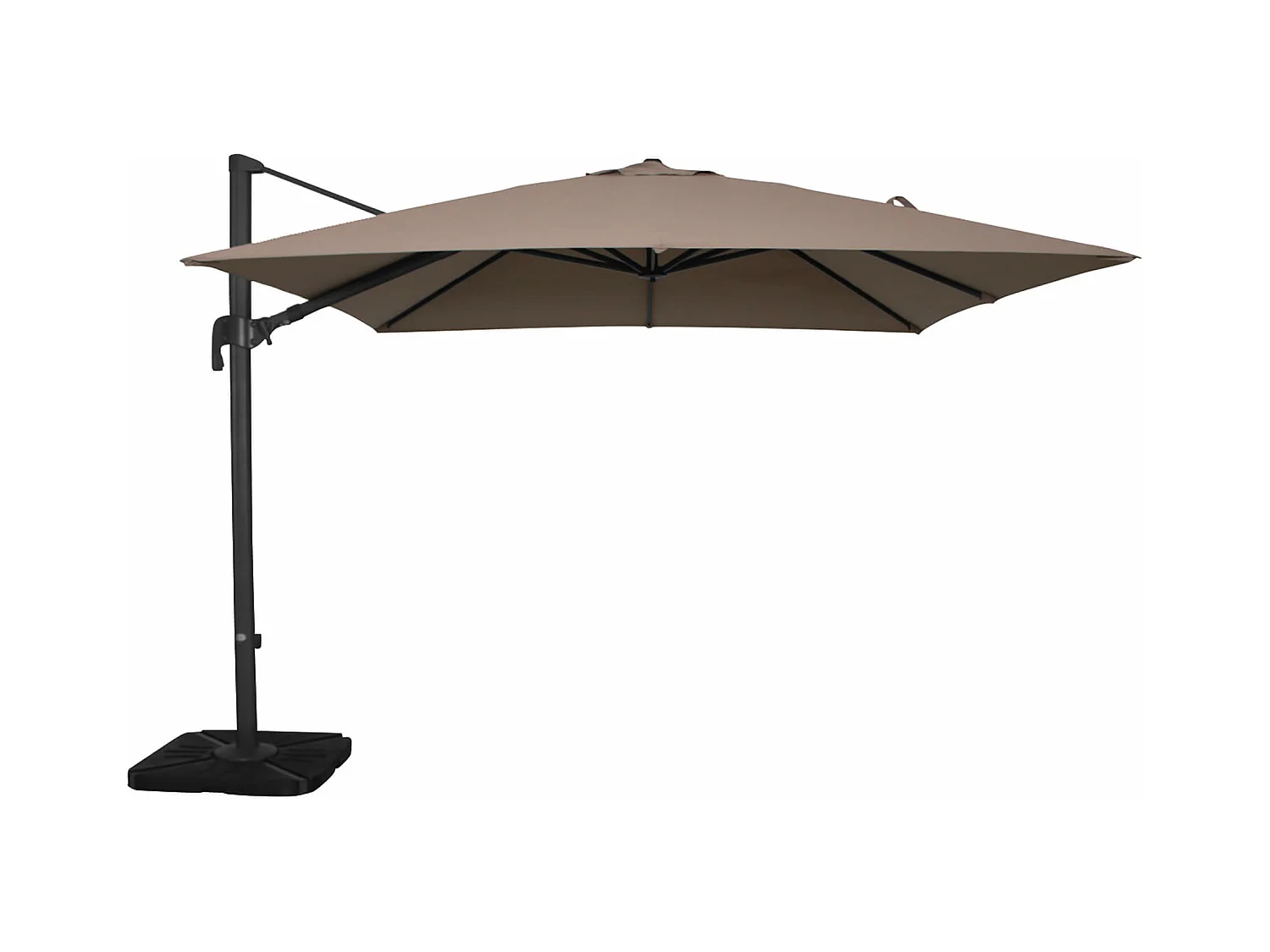 MilaniHome.it - ombrellone decentrato 3x3 in alluminio per giardino m 3 x 3di coloreTaupe