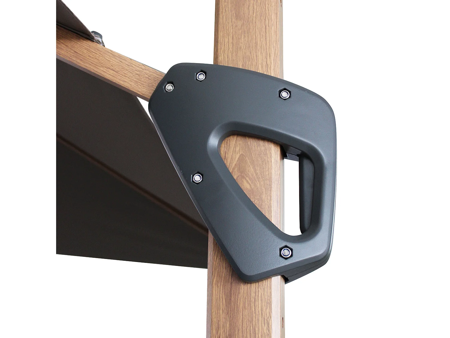 MilaniHome.it - Ombrellone da giardino decentrato con palo effetto legno di design per esterno giardino cm 395 l x 295 p x 265 hdi coloreTaupe