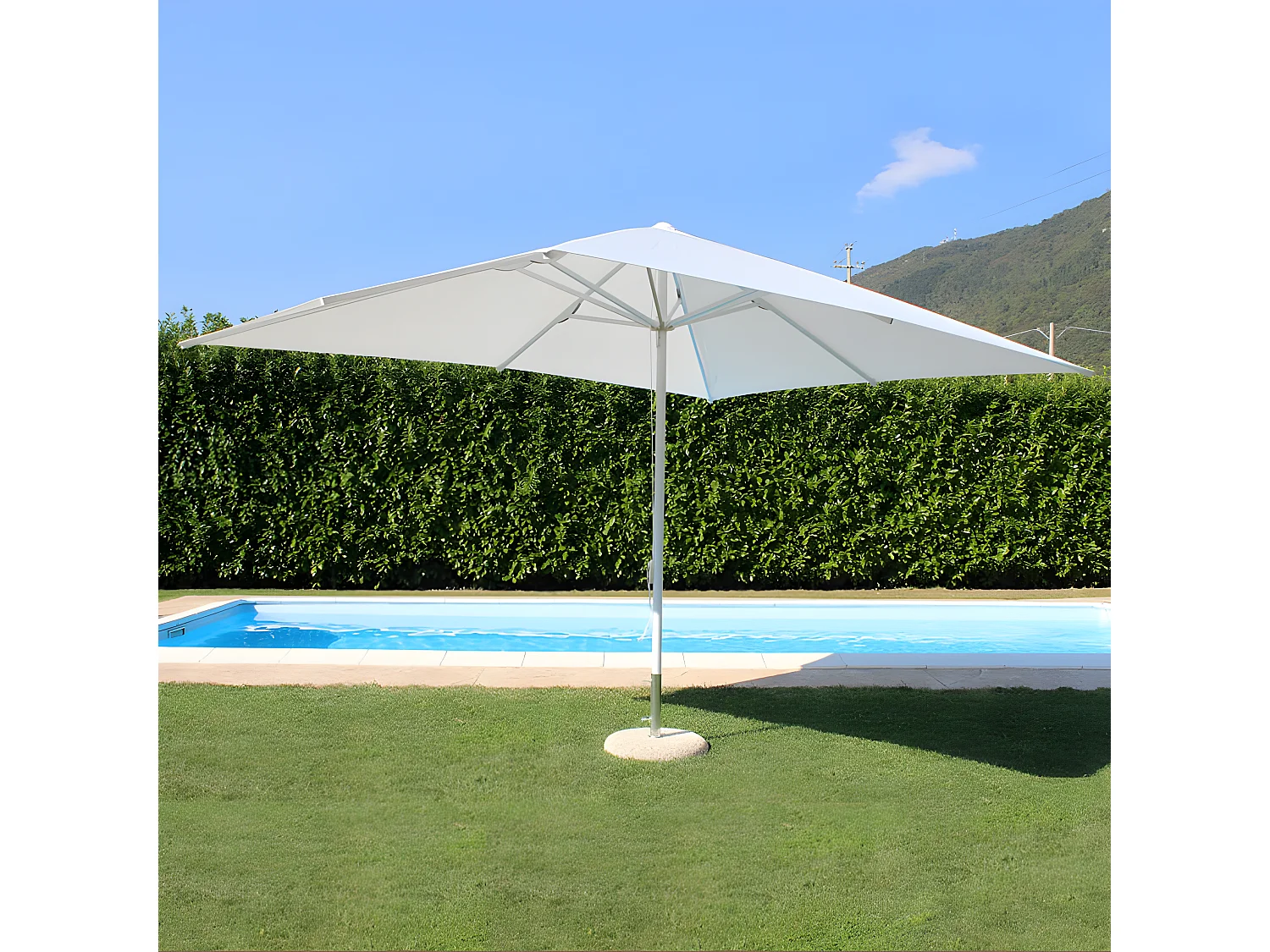 MilaniHome.it - ombrellone in alluminio 3 x 4 m di design per esterno giardino cm 400 l x 300 pdi coloreBianco