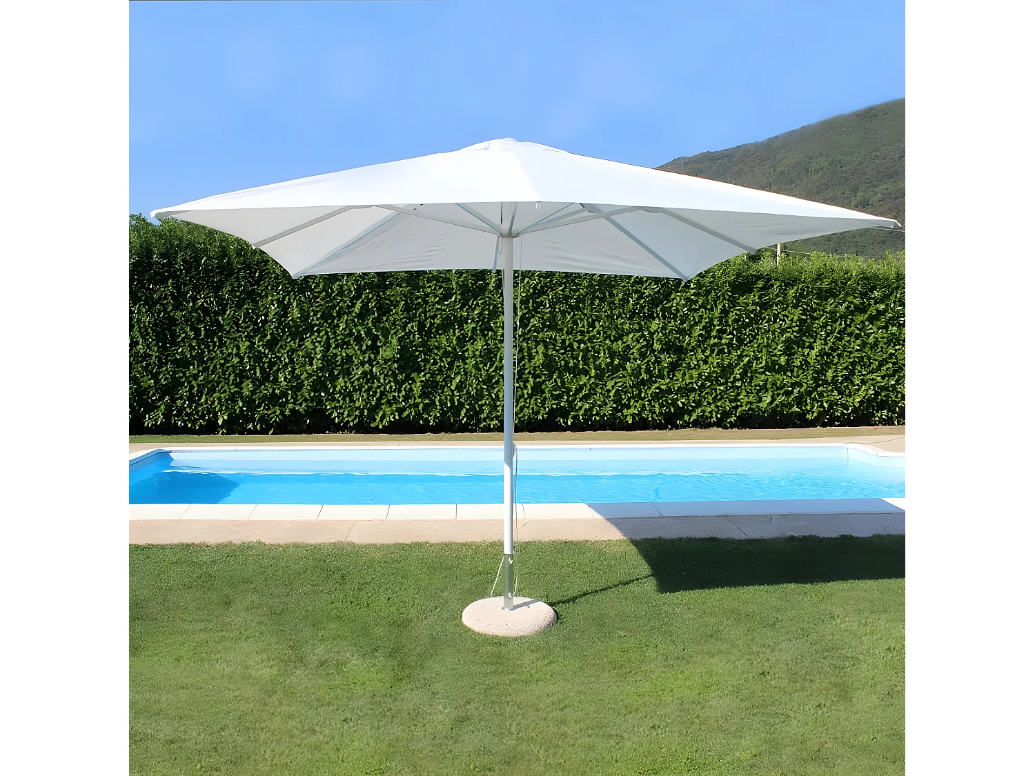 MilaniHome.it - ombrellone in alluminio 3 x 4 m di design per esterno giardino cm 400 l x 300 pdi coloreBianco