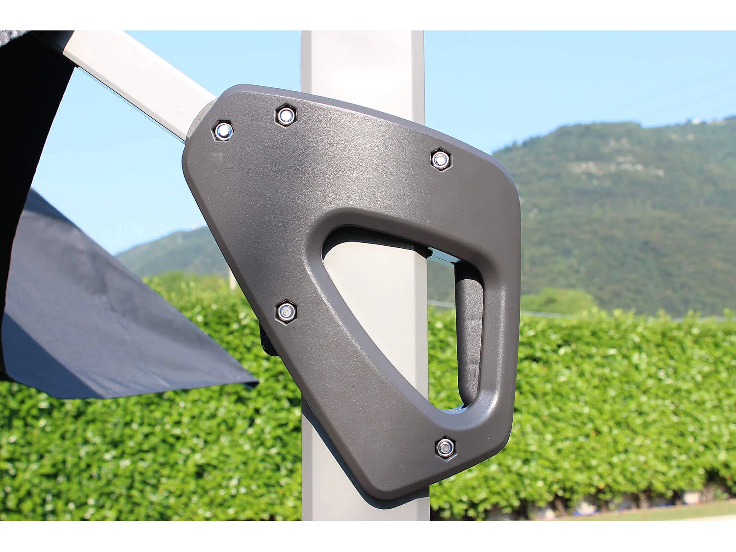 MilaniHome.it - Ombrellone Da Giardino 3x3 Palo Laterale Grigio Telo Grigio Per Esterno, Giardino Ristorante Gelateria Bar Hotel Albergodi coloreGrigio