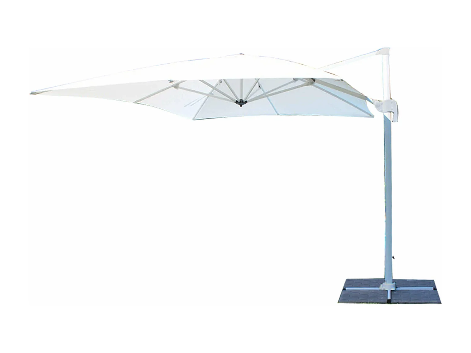 MilaniHome.it - Ombrellone Da Giardino 3x3 Palo Laterale Bianco Per Esterno Ristorante Gelateria Bar Hotel Albergodi coloreBianco