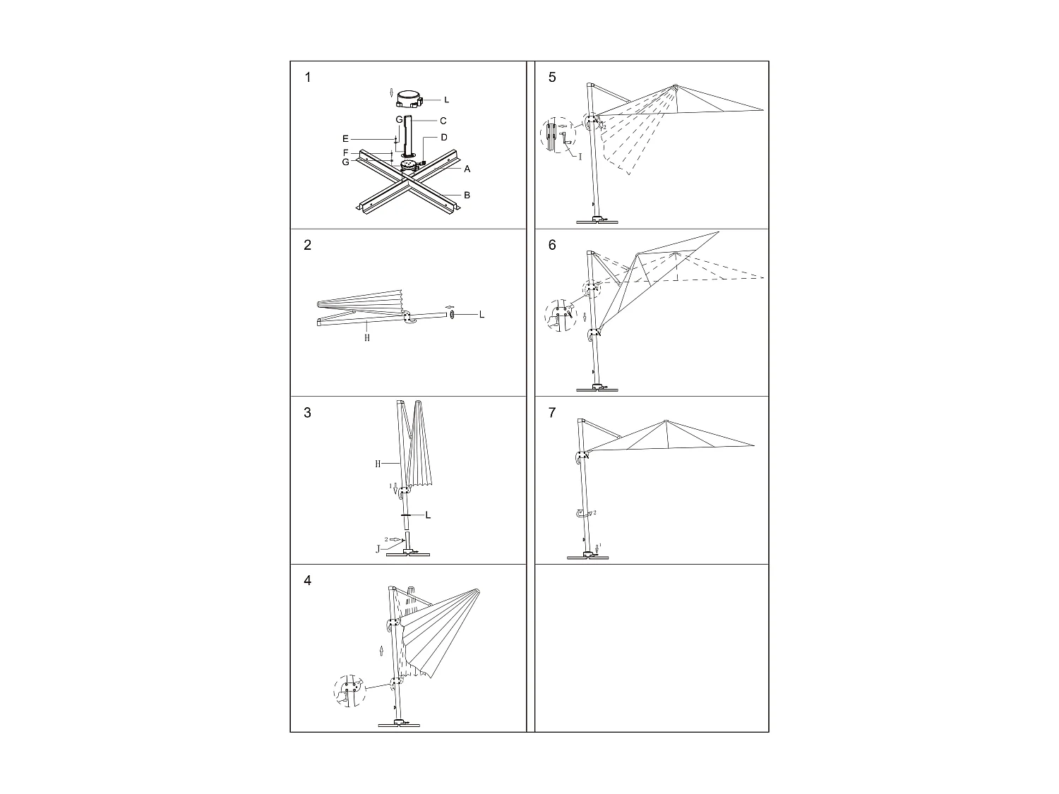 MilaniHome.it - Ombrellone Da Giardino 3x3 Palo Laterale Bianco Per Esterno Ristorante Gelateria Bar Hotel Albergodi coloreBianco