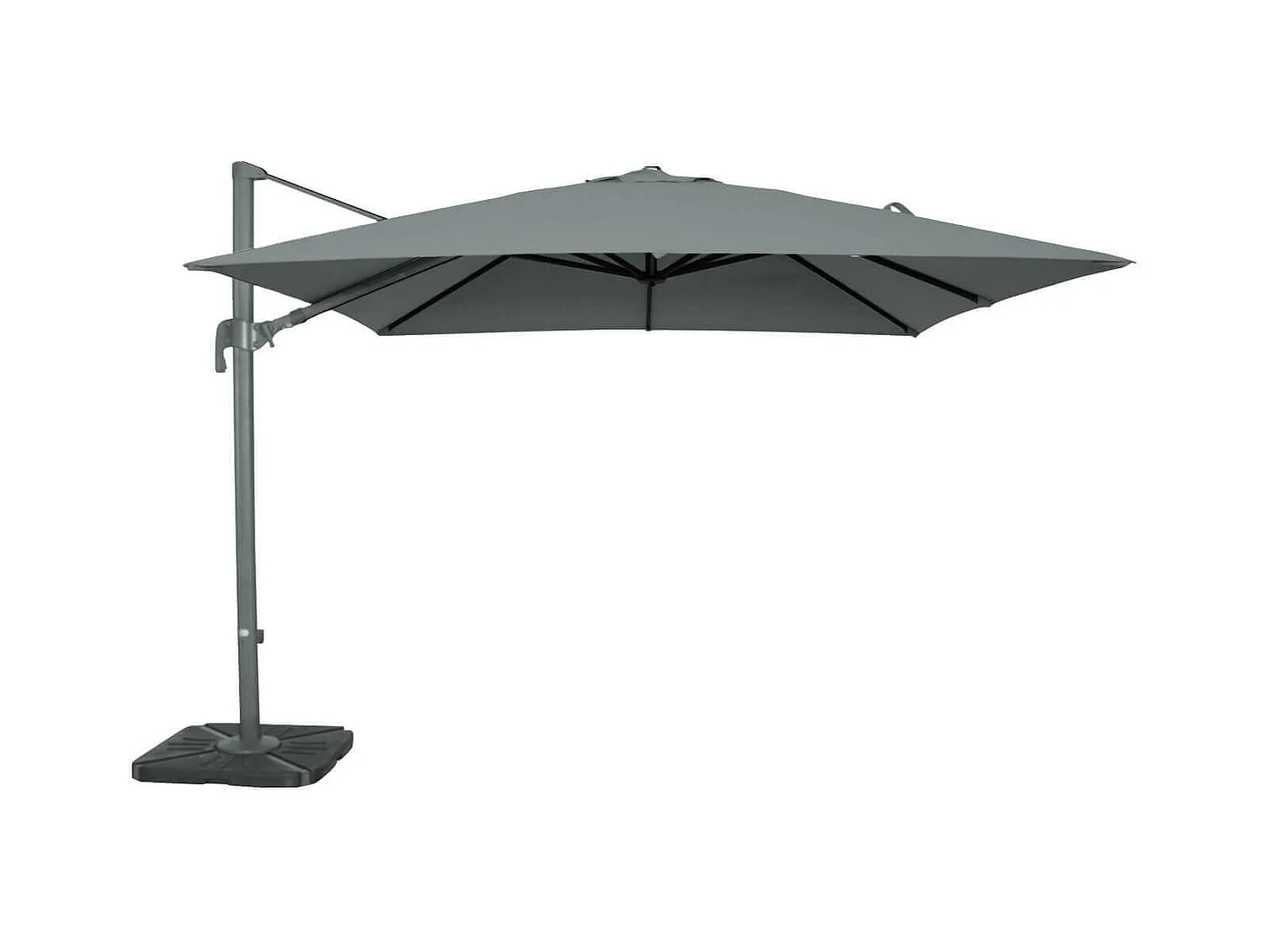 MilaniHome.it - ombrellone decentrato 3x3 in alluminio per giardino m 3 x 3di coloreGrigio chiaro