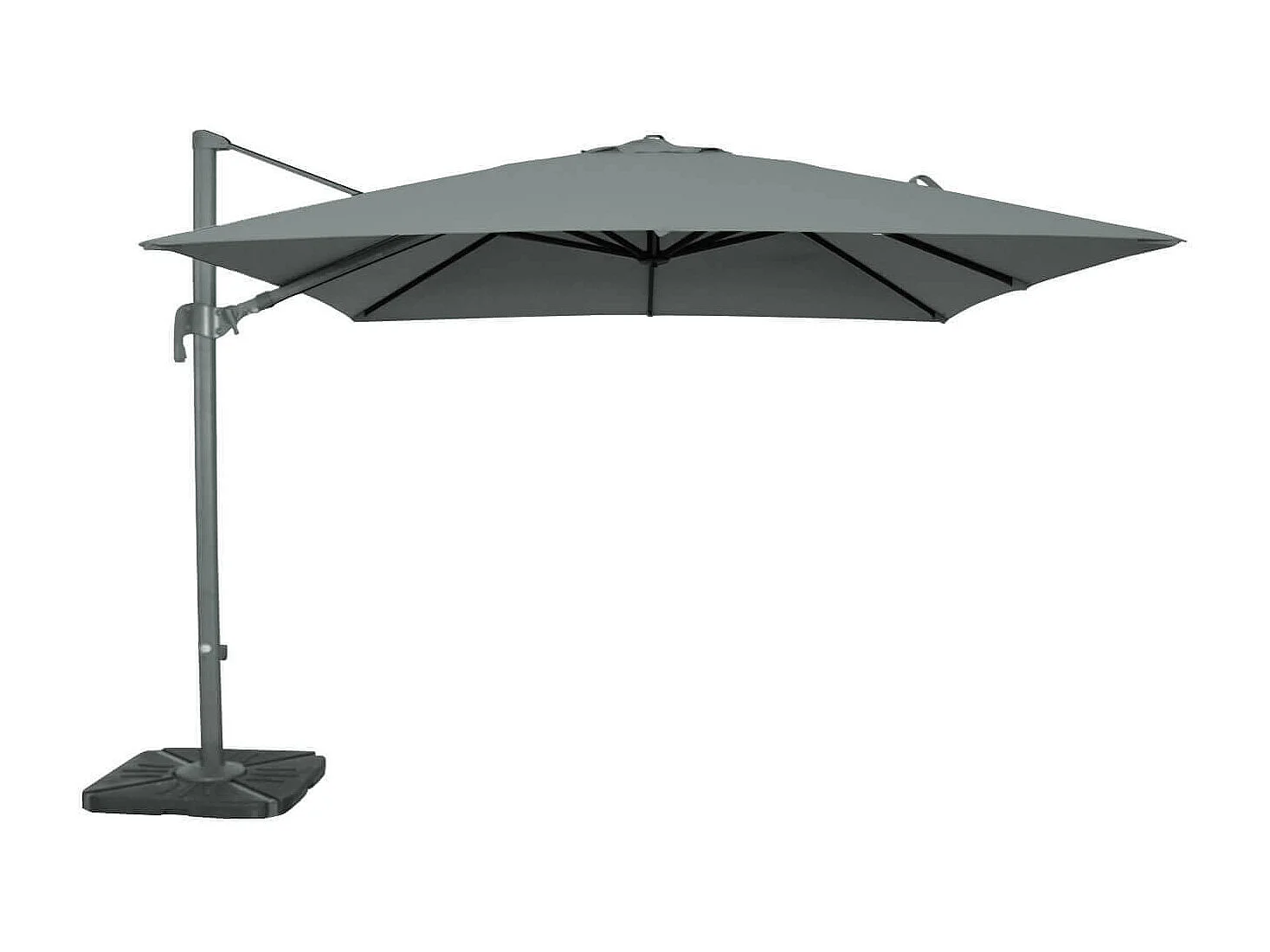 MilaniHome.it - ombrellone decentrato 3x3 in alluminio per giardino m 3 x 3di coloreGrigio chiaro