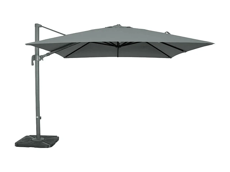 MilaniHome.it - ombrellone decentrato 3x3 in alluminio per giardino m 3 x 3di coloreGrigio chiaro