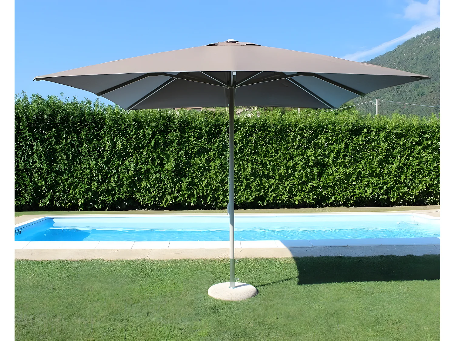 MilaniHome.it - ombrellone in alluminio 3 x 4 m di design per esterno giardino cm 400 l x 300 pdi coloreTaupe
