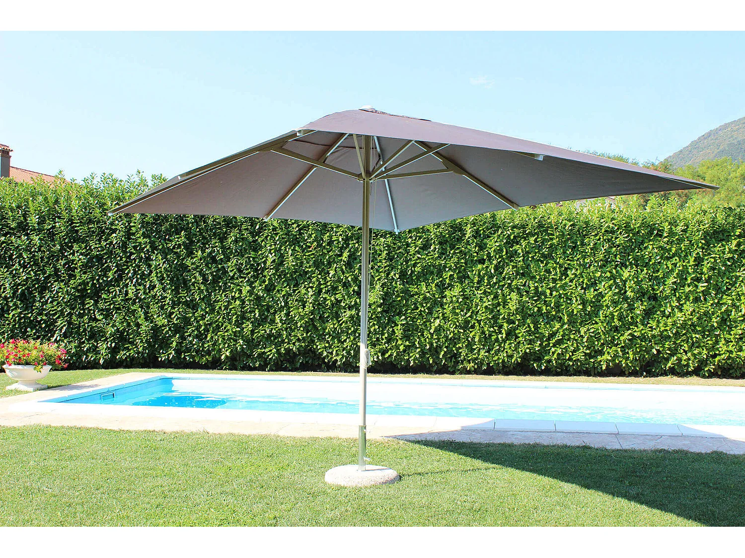 MilaniHome.it - ombrellone in alluminio 3 x 4 m di design per esterno giardino cm 400 l x 300 pdi coloreTaupe