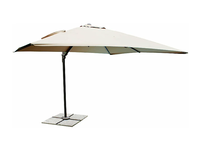 MilaniHome.it - Ombrellone Da Giardino 3x4 Palo Laterale Nero Telo Beige Per Esterno Ristorante, Gelateria Bar Hotel Albergodi coloreAntracite