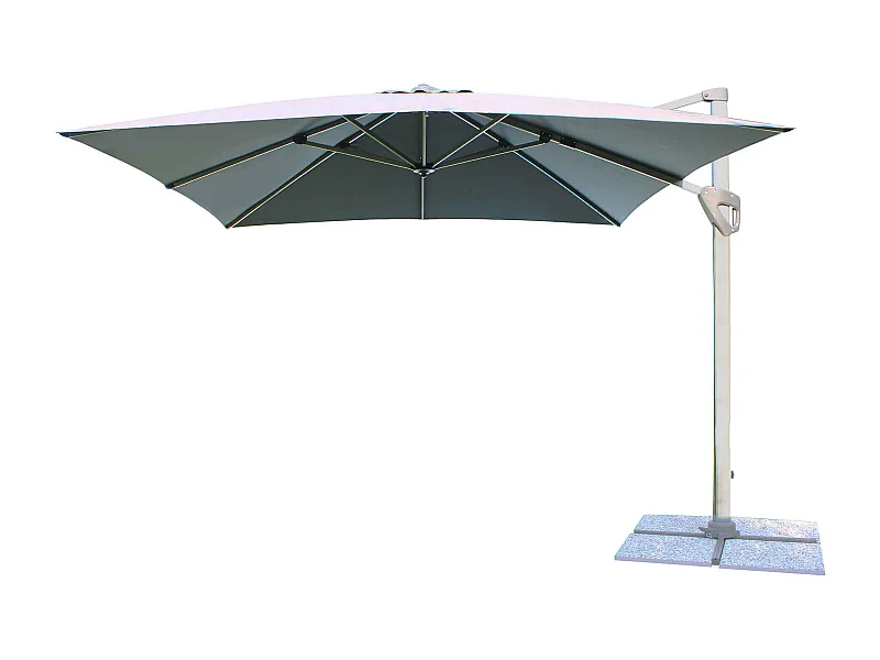 MilaniHome.it - Ombrellone Da Giardino 3x4 Palo Laterale Grigio Telo Grigio Per Esterno, Giardino Ristorante Gelateria Bar Hotel Albergodi coloreGrigio