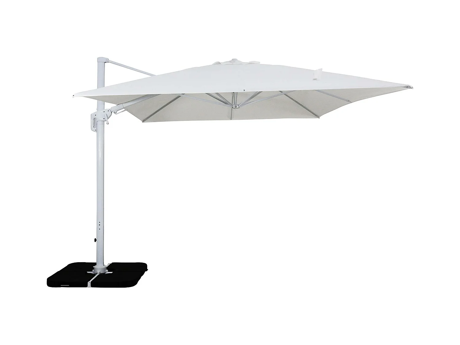 MilaniHome.it - ombrellone decentrato in alluminio 3 x 4 m di design per esterno giardino cm 400 l x 300 pdi coloreBianco