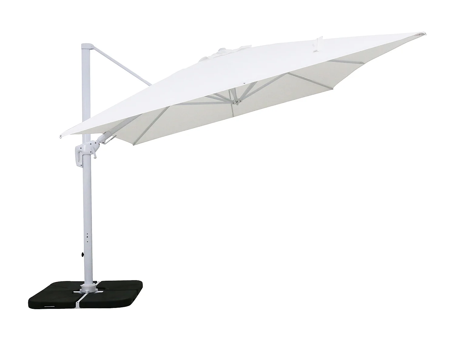 MilaniHome.it - ombrellone decentrato in alluminio 3 x 4 m di design per esterno giardino cm 400 l x 300 pdi coloreBianco