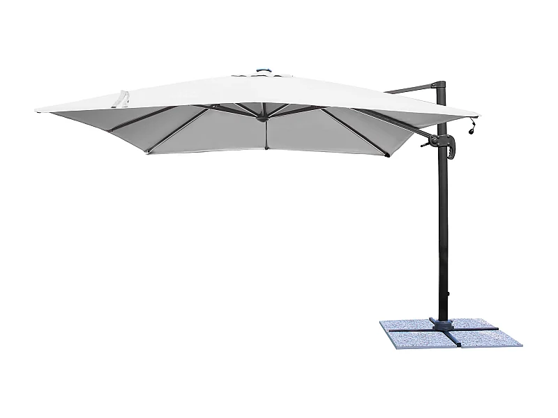 MilaniHome.it - Ombrellone 3x4 Da Giardino Luce Incorporata Con Palo Decentrato Laterale A Braccio Dotato Di Led Colore Grigiodi coloreAntracite