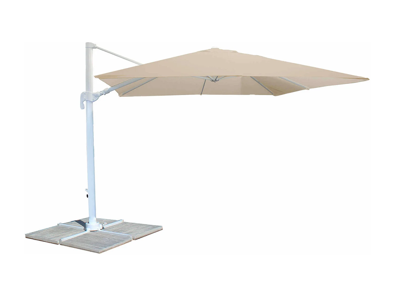 MilaniHome.it - Ombrellone Da Giardino 3x3 Palo Laterale Bianco Telo Tortora Per Esterno Ristorante Gelateria Bar Hotel Albergodi coloreTortora