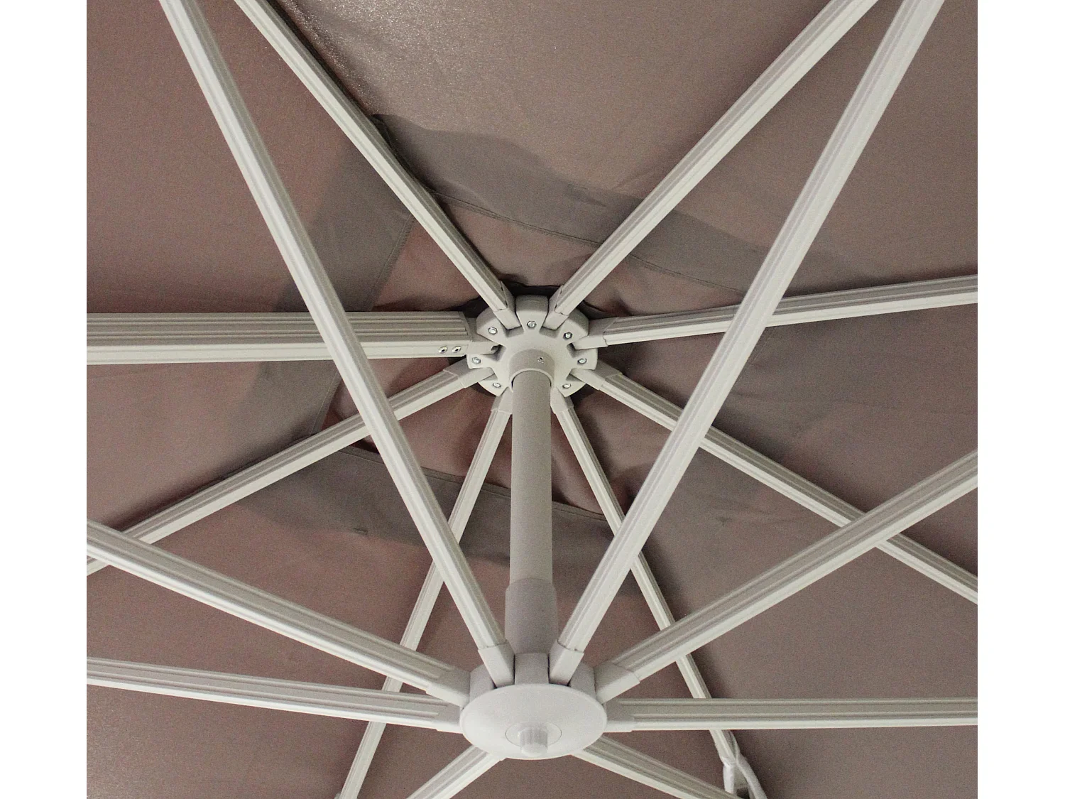 MilaniHome.it - Ombrellone Da Giardino 3x3 Palo Laterale Bianco Telo Tortora Per Esterno Ristorante Gelateria Bar Hotel Albergodi coloreTortora