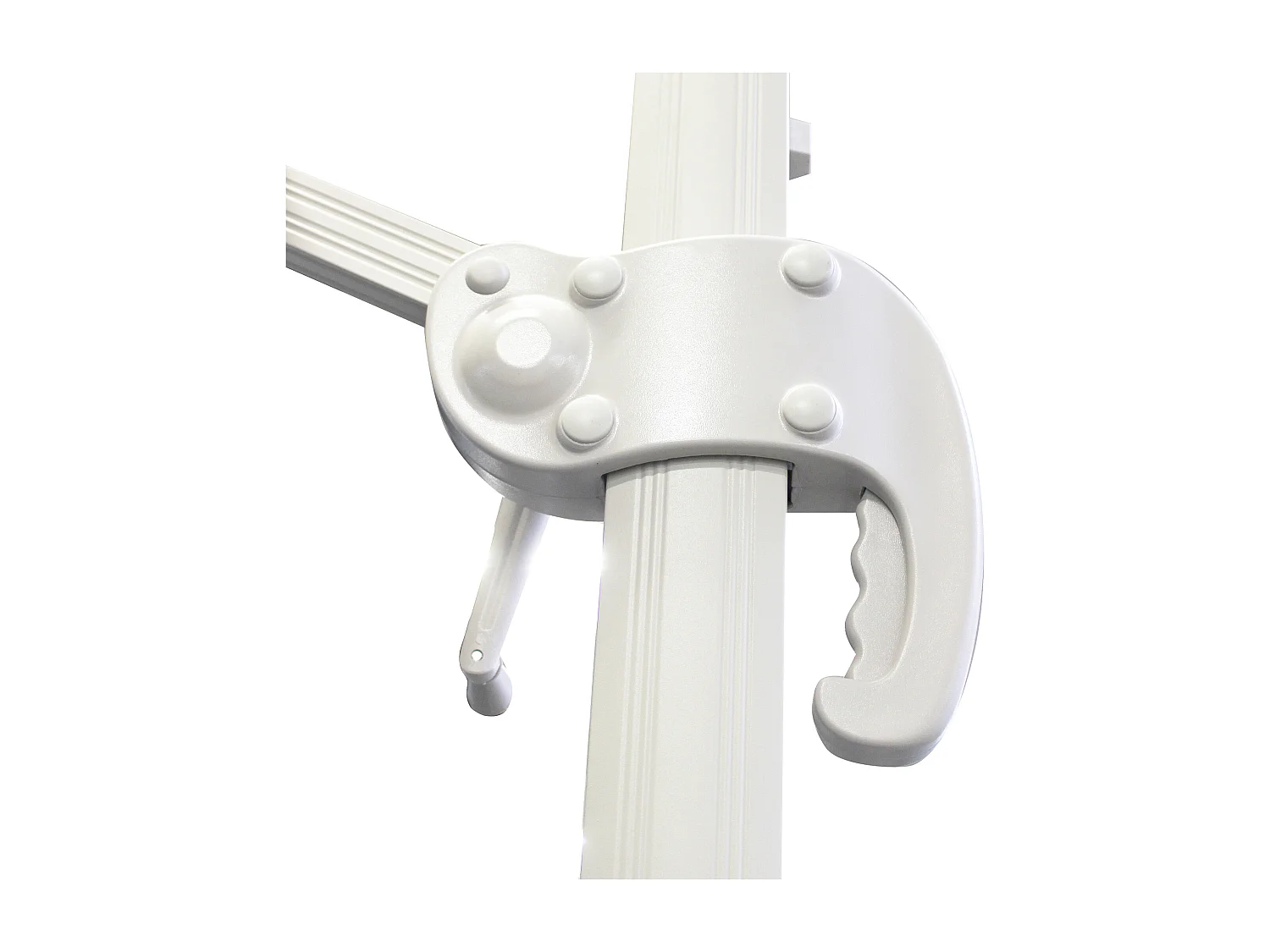 MilaniHome.it - Ombrellone Da Giardino 3x3 Palo Laterale Bianco Telo Tortora Per Esterno Ristorante Gelateria Bar Hotel Albergodi coloreTortora