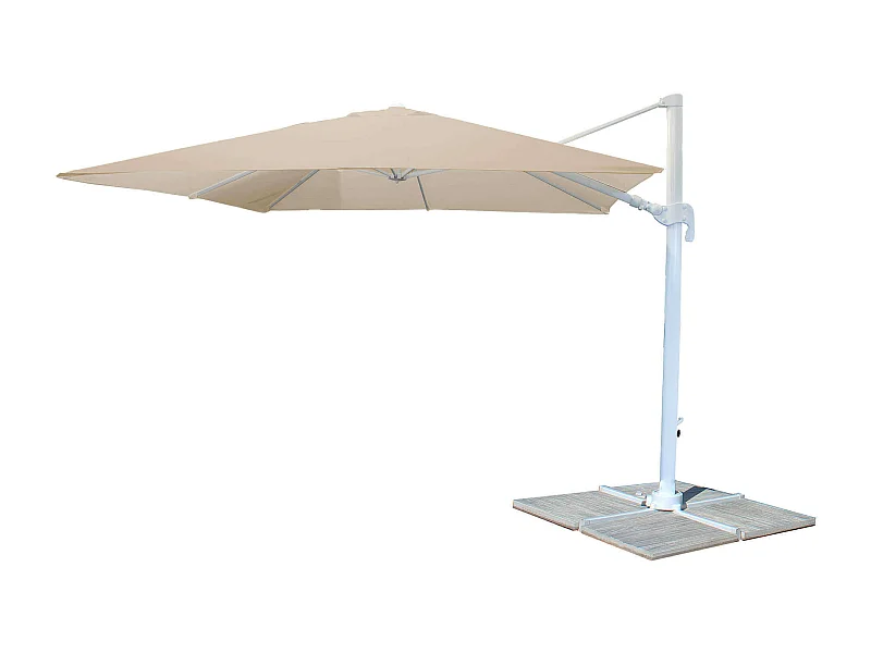 MilaniHome.it - Ombrellone Da Giardino 3x3 Palo Laterale Bianco Telo Tortora Per Esterno Ristorante Gelateria Bar Hotel Albergodi coloreTortora