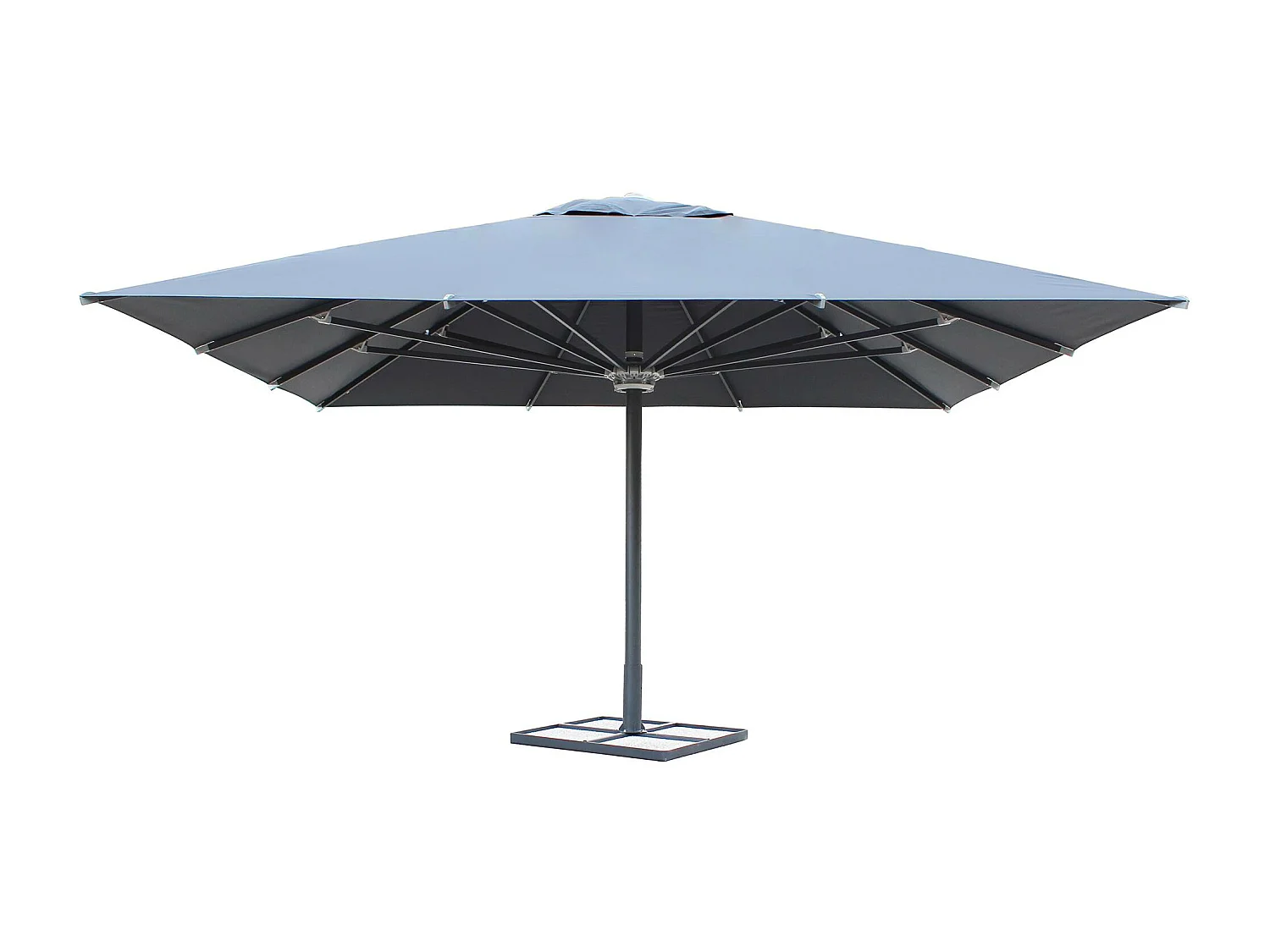 MilaniHome.it - ombrellone in alluminio 5 x 5 di design per esterno giardino cm 500 l x 500 pdi coloreAntracite