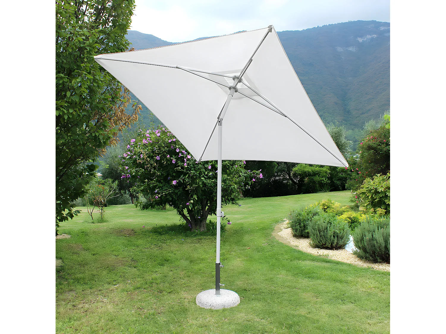 MilaniHome.it - Ombrellone Da Giardino 2x2 Palo Centrale Bianco Per Esterno Ristorante Gelateria Bar Hotel Albergodi coloreBianco