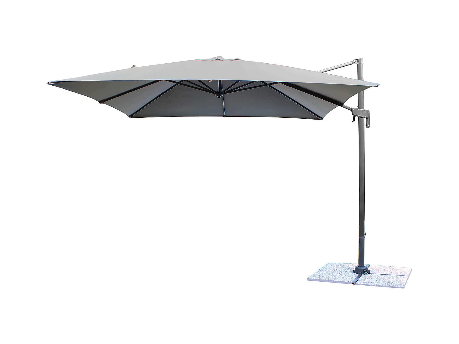 MilaniHome.it - Ombrellone 2x3 Da Giardino Luce Venduta Separatamente Con Palo Decentrato Laterale A Braccio Colore Grigio Modello Voltadi coloreNero