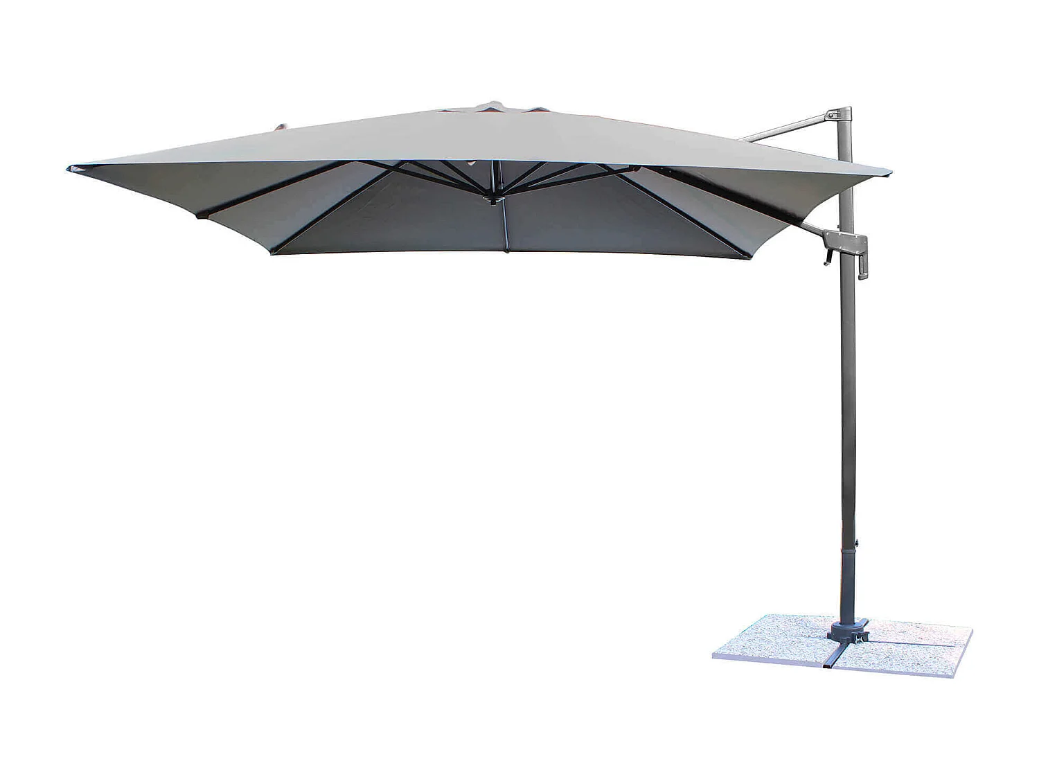 MilaniHome.it - Ombrellone 2x3 Da Giardino Luce Venduta Separatamente Con Palo Decentrato Laterale A Braccio Colore Grigio Modello Voltadi coloreNero