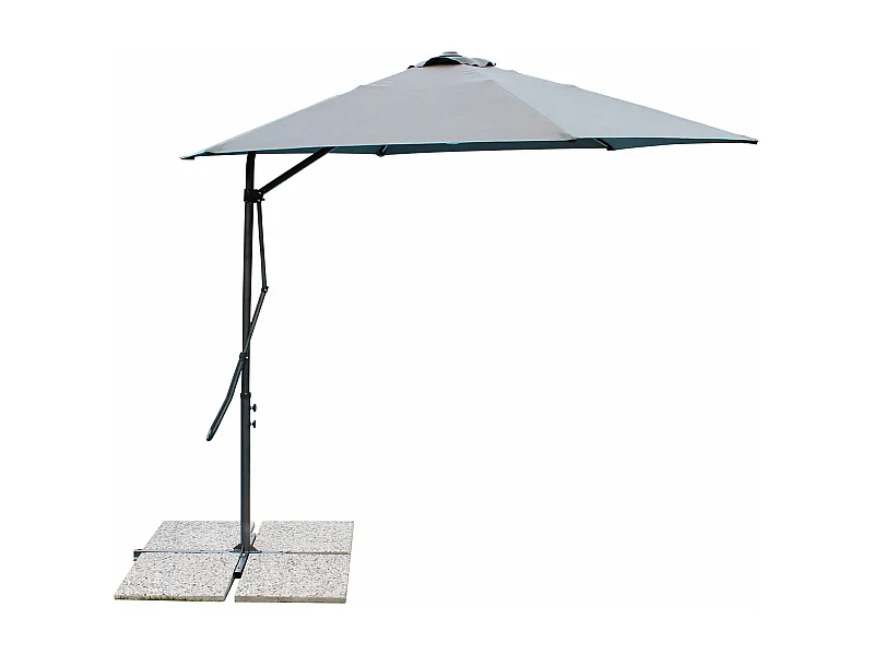 MilaniHome.it - Ombrellone Da Giardino Diametro 3 Palo Laterale Telo Grigio Per Esterno, Ristorante Gelateria Bar Hotel Albergodi coloreGrigio